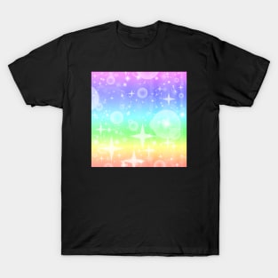 Kawaii Magical Soft Rainbow Twinkle Pattern T-Shirt